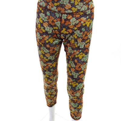 Veronica Beard Womens Floral Print High Waisted Fashion Leggings Yellow Size S